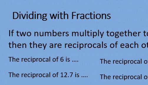 A PowerPoint presentation on dividing fractions using Keep Change Flip method.